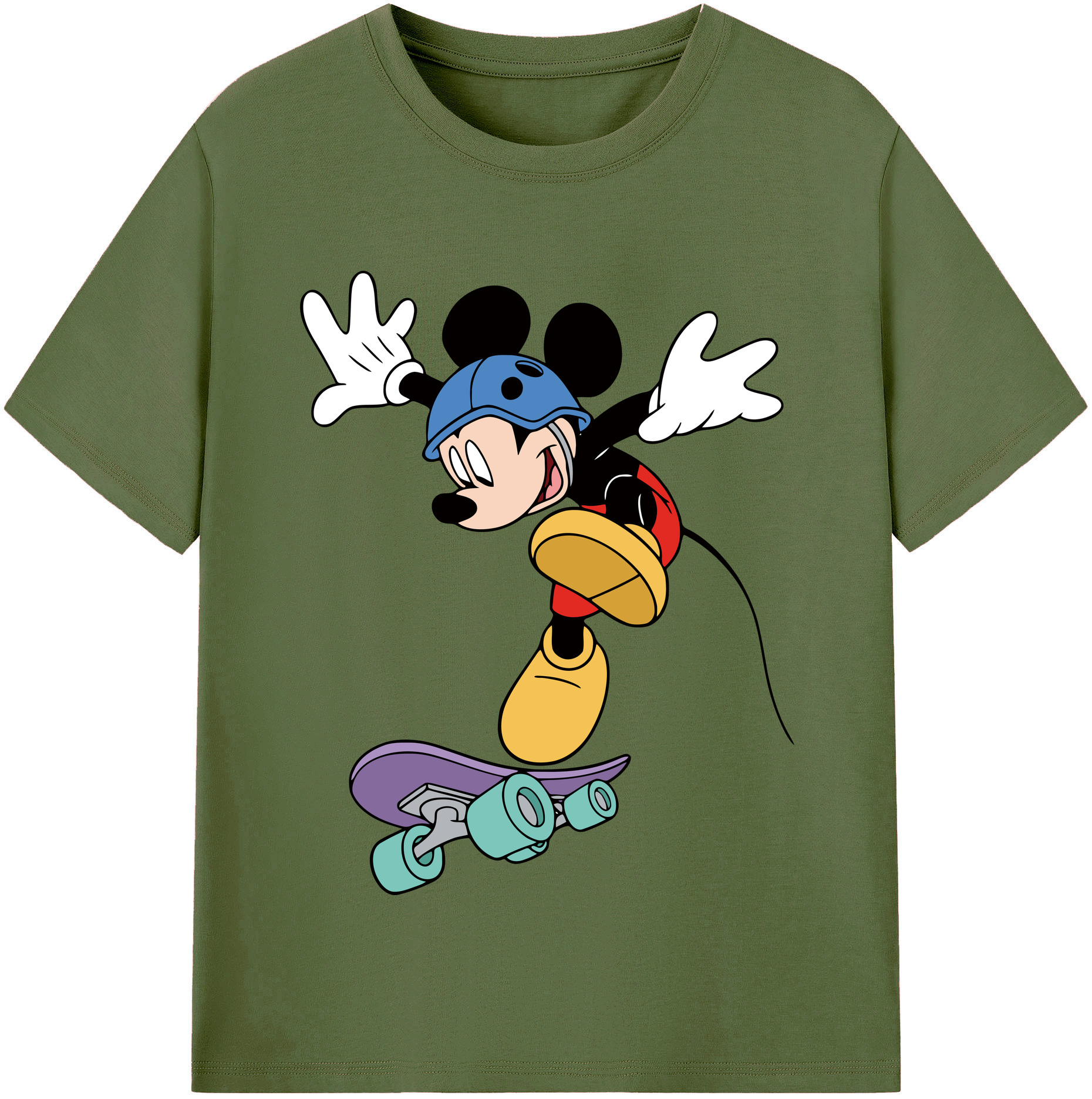 （画像用） ミッキーマウス Mickey Mouse 綿100％半袖Tシャツ（フロントプリント）